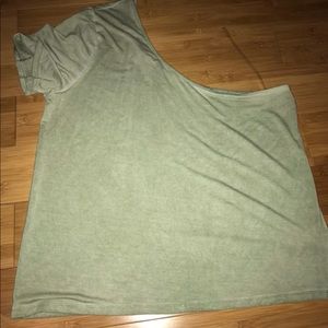 AEO olive green one shoulder top Large